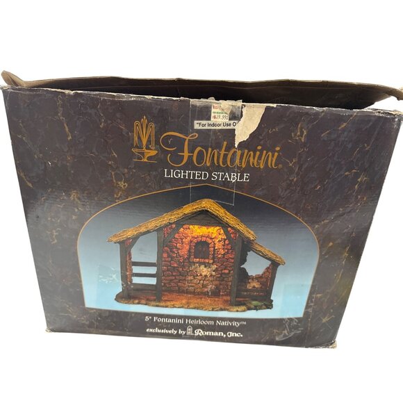 Fontanini Lighted Stable Christmas Holliday Village Accessory Decor Collectible - Picture 3 of 4